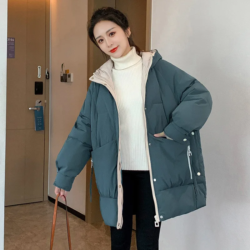 Down-jacket-female-new-winter-coat-bat-sleeve-loose-long-cotton-padded-clothes-take-XueShengChao-thickening-3