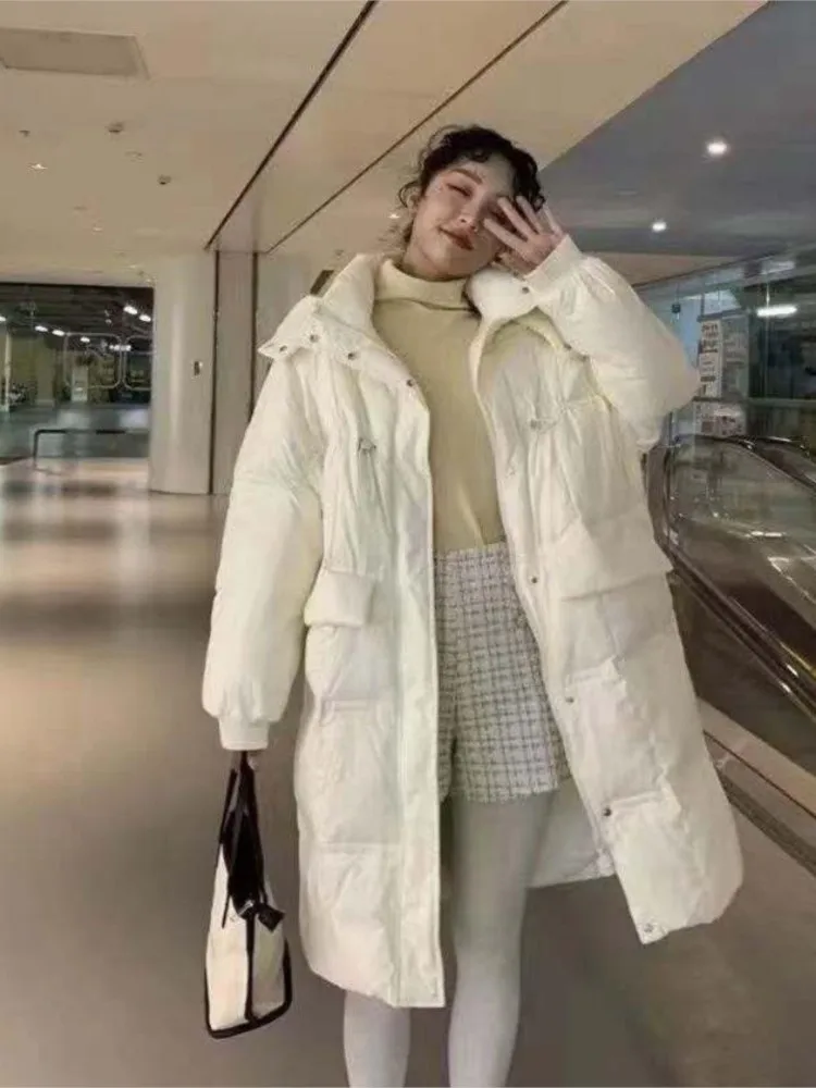 Long-over-the-knee-glossy-closed-down-jacket-female-waist-with-thick-white-duck-down-bread-4