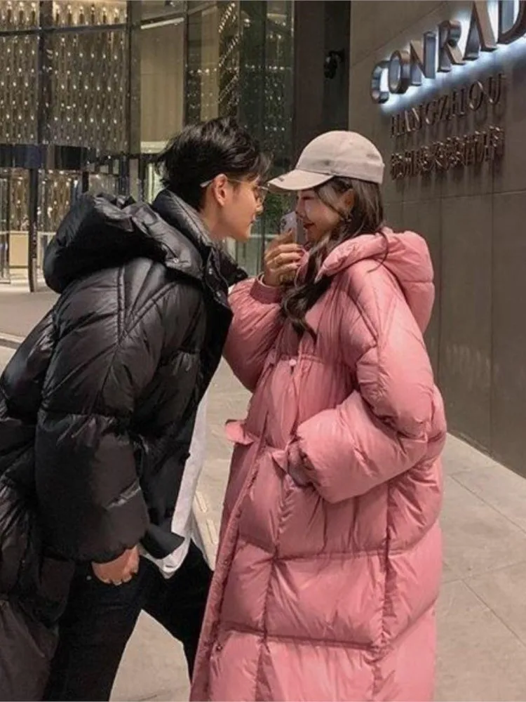 Long-over-the-knee-glossy-closed-down-jacket-female-waist-with-thick-white-duck-down-bread-5